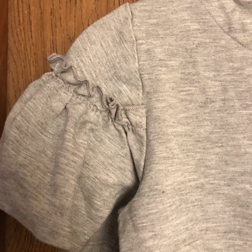Light Gray Ruffle Sleeve top - Picture 2 of 3